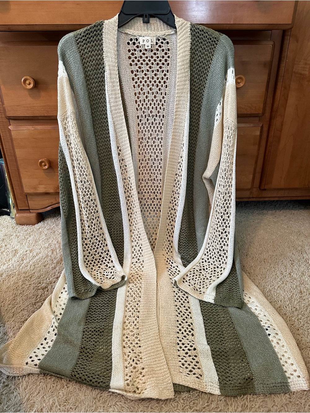NWOT POL OPEN KNIT LONGLINE CARDI